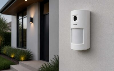 Security camera that looks like motion detector, ideal for covert surveillance.
